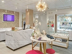 White Marble Fashion Cash Wrap and Glass Showcase