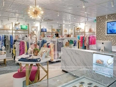 White Marble Fashion Cash Wrap and Glass Showcase