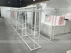 White Metal Garment Rack Frame System