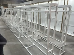 White Metal Garment Rack Frame System