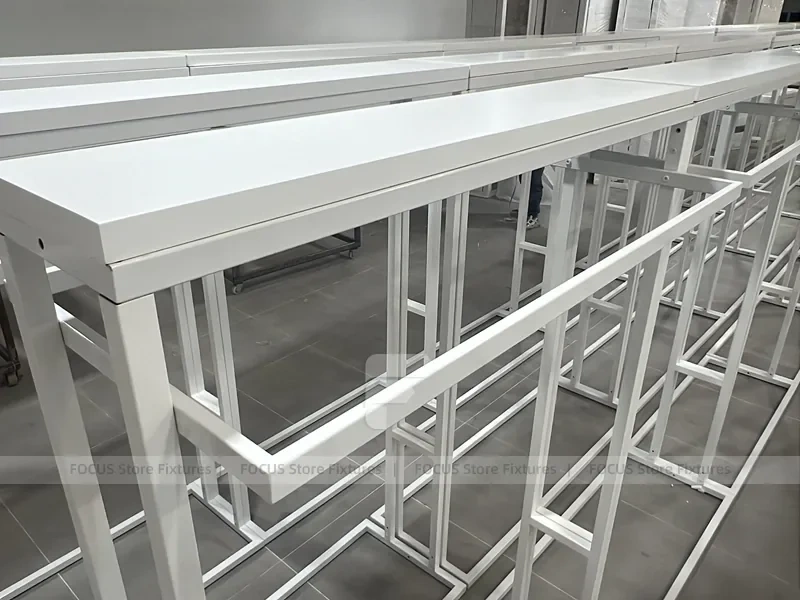 White Metal Garment Rack Frame System