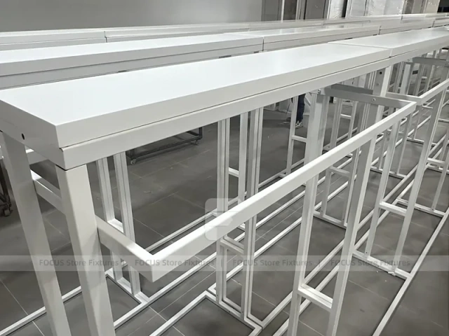 White Metal Garment Rack Frame System