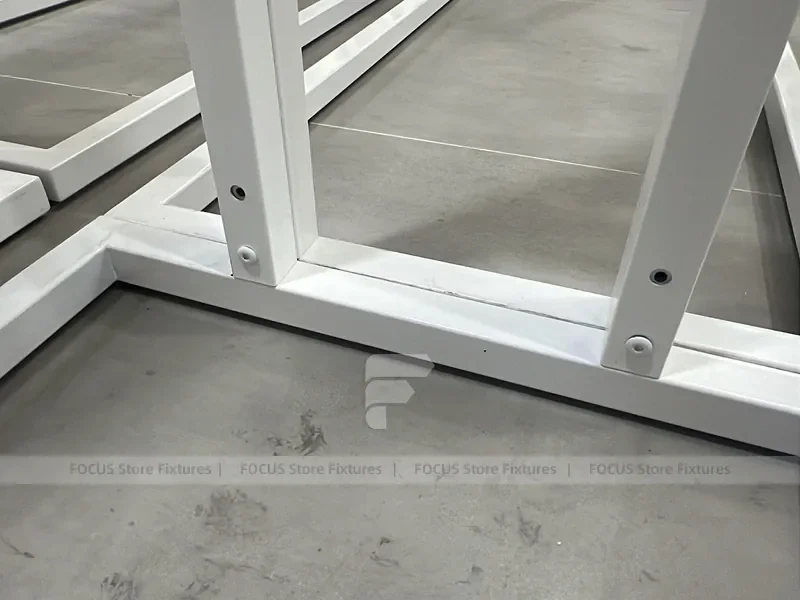 White Metal Garment Rack Frame System