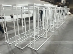 White Metal Garment Rack Frame System