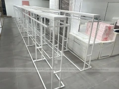 White Metal Garment Rack Frame System