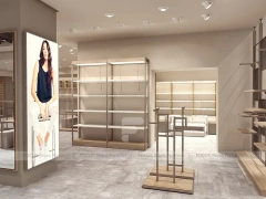 White Minimal Apparel Wall and Island Fixture Layout