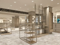 White Minimal Apparel Wall and Island Fixture Layout