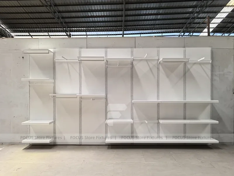 White Modular Wall Shelving Display System