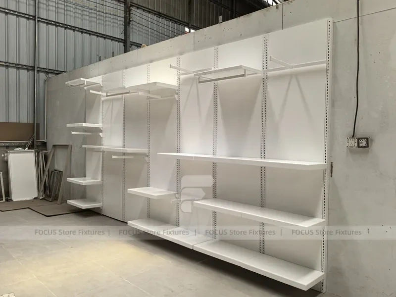 White Modular Wall Shelving Display System