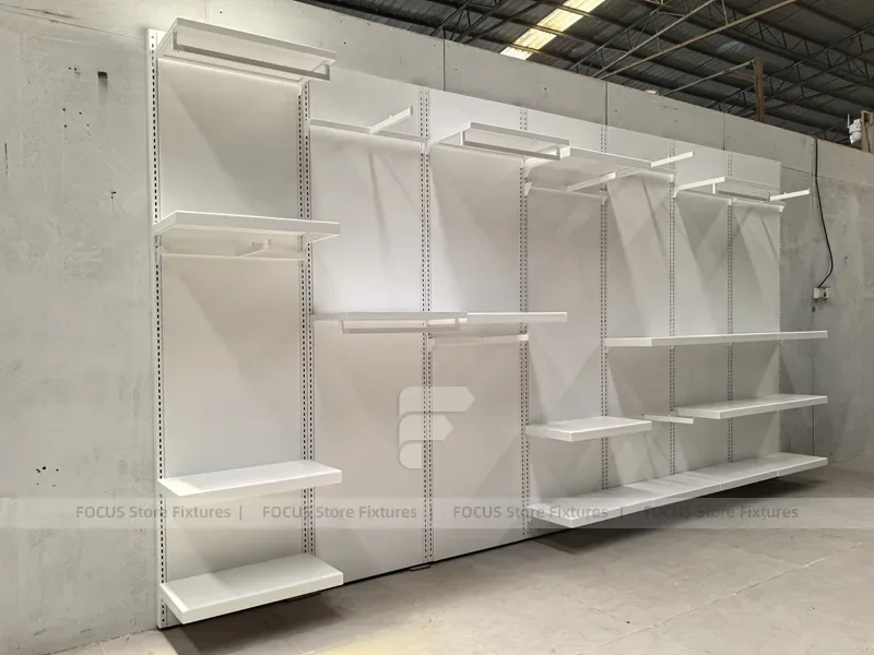 White Modular Wall Shelving Display System