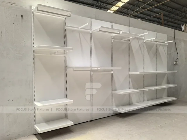 White Modular Wall Shelving Display System