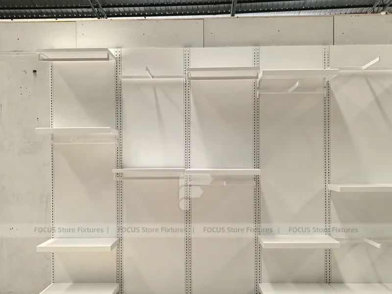 White Modular Wall Shelving Display System