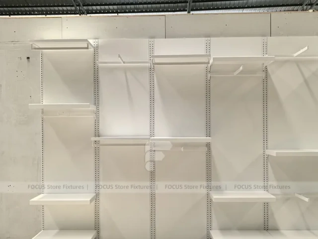 White Modular Wall Shelving Display System