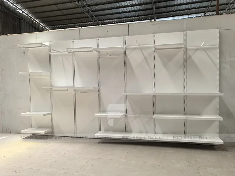 White Modular Wall Shelving Display System
