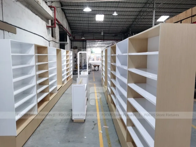 White Pharmacy Cashier Counter with Storage Drawers