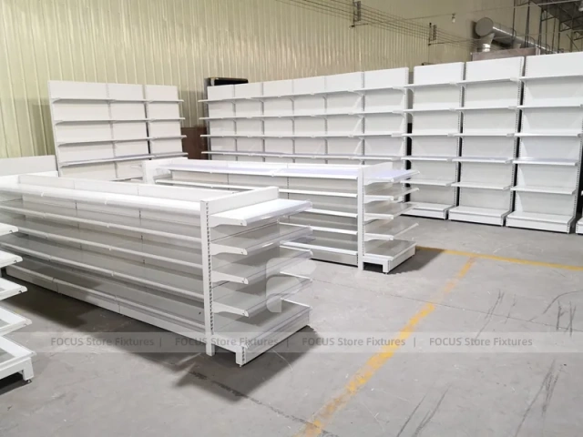 White Pharmacy Double Sided Gondola Fixture Set