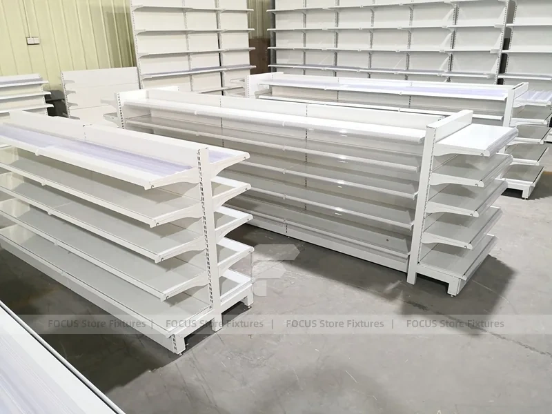 White Pharmacy Double Sided Gondola Fixture Set