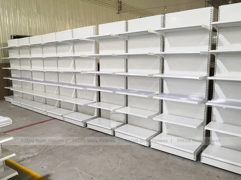 White Pharmacy Double Sided Gondola Fixture Set
