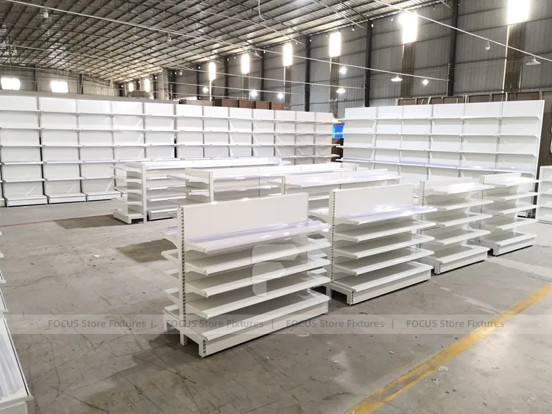 White Pharmacy Double Sided Gondola Fixture Set