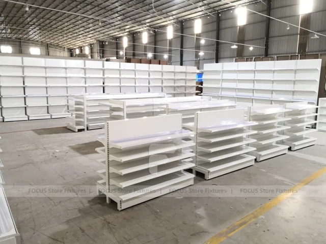 White Pharmacy Double Sided Gondola Fixture Set