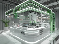White Red Coffee Kiosk Model
