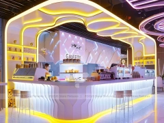 White Red Dessert Beverage Island Counter