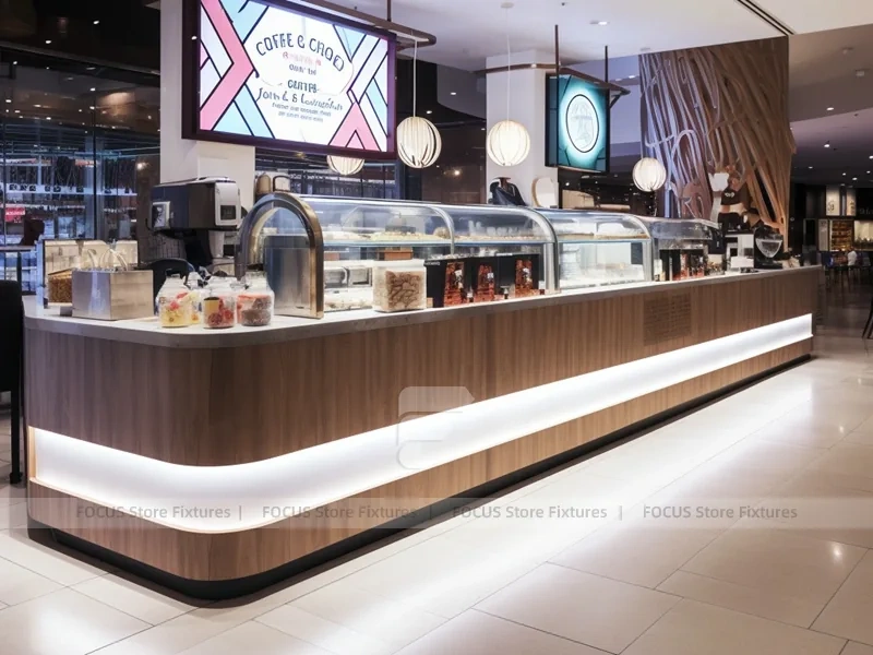 White Red Dessert Beverage Island Counter