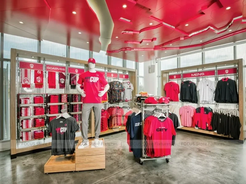 White Red Mens Sportswear Wall and Mannequin Display