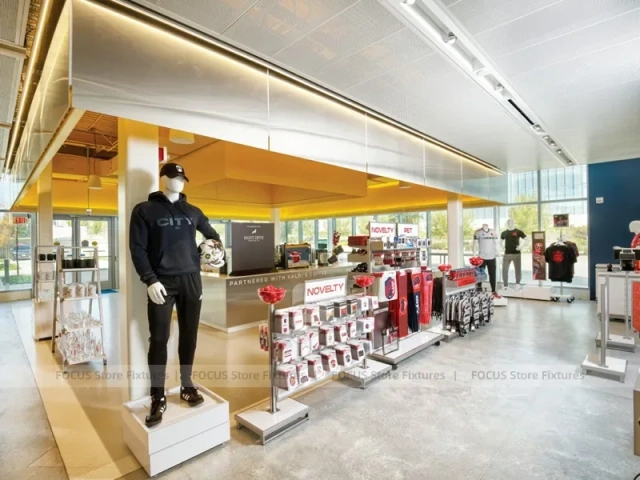 White Red Mens Sportswear Wall and Mannequin Display