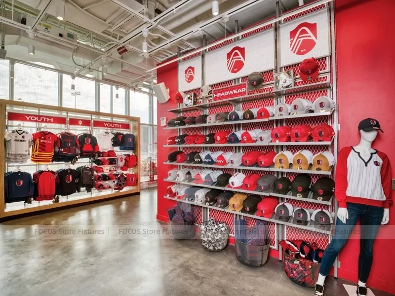 White Red Mens Sportswear Wall and Mannequin Display
