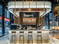 White Round Coffee Bar Kiosk