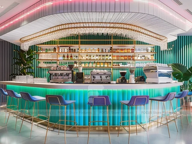 White Round Coffee Bar Kiosk