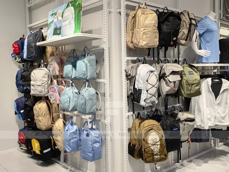White Slatwall Accessory Gondola Display