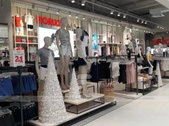White Sportswear Mannequin Island and Wall Display