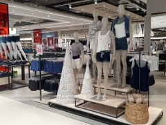 White Sportswear Mannequin Island and Wall Display
