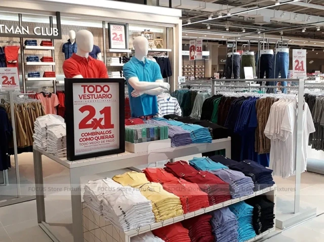 White Sportswear Mannequin Island and Wall Display