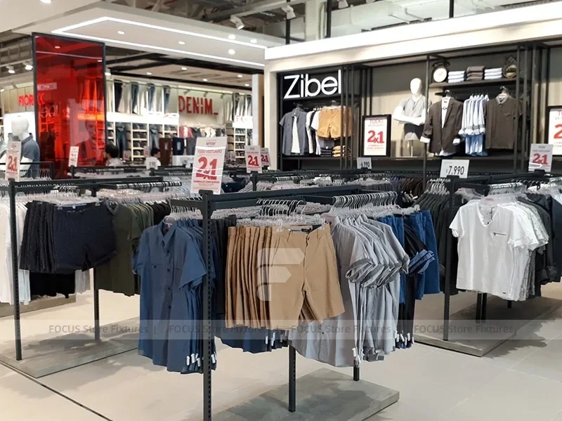 White Sportswear Mannequin Island and Wall Display