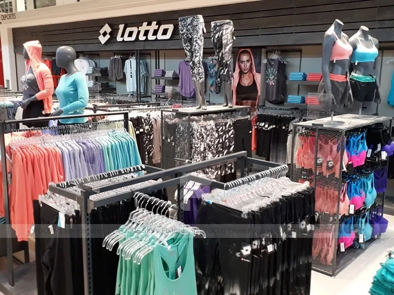 White Sportswear Mannequin Island and Wall Display