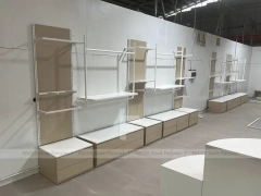 White Wall Shelving with Base Storage Drawers