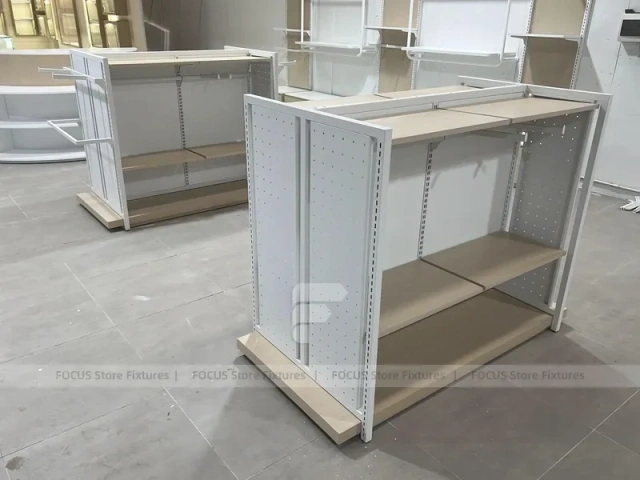 White Wall Shelving with Base Storage Drawers