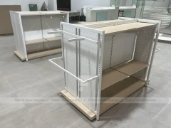 White Wall Shelving with Base Storage Drawers