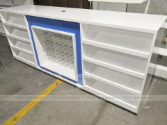 White Wave Front Pharmacy Shelving and Gondola Fixture Set