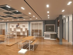 White Wood Apparel Store Empty Fixture Layout