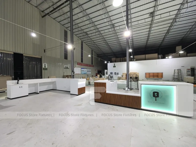 White Wood Beverage Service Counter