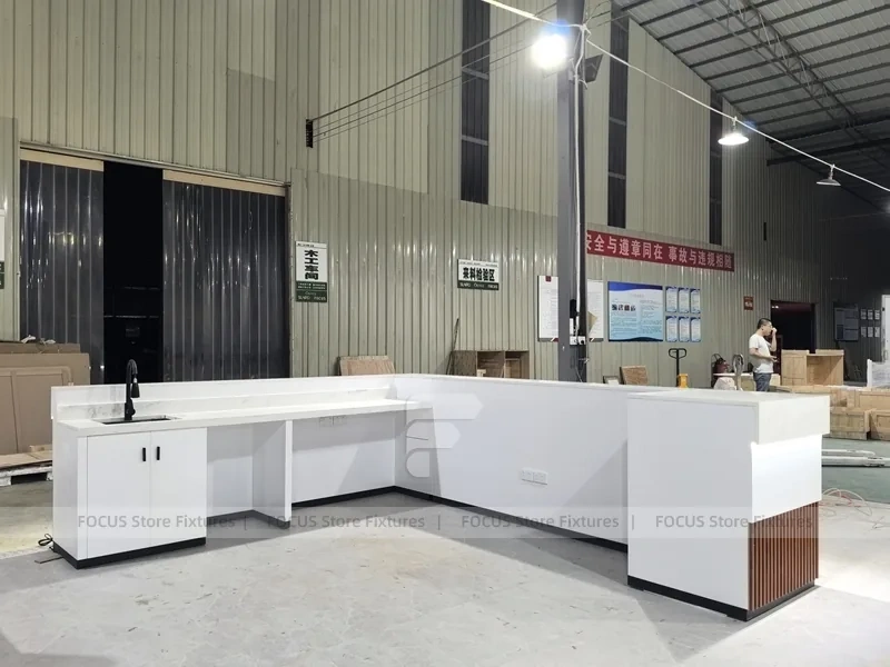 White Wood Beverage Service Counter