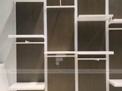 White Wood Slatwall Shelving Panel System