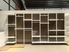 White Wood Slatwall Shelving Panel System