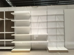 White Wood Slatwall Shelving Panel System