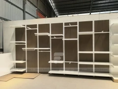 White Wood Slatwall Shelving Panel System