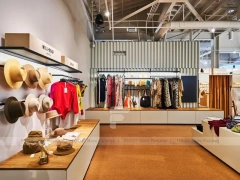 Wood Accent Apparel Lounge and Wall Display